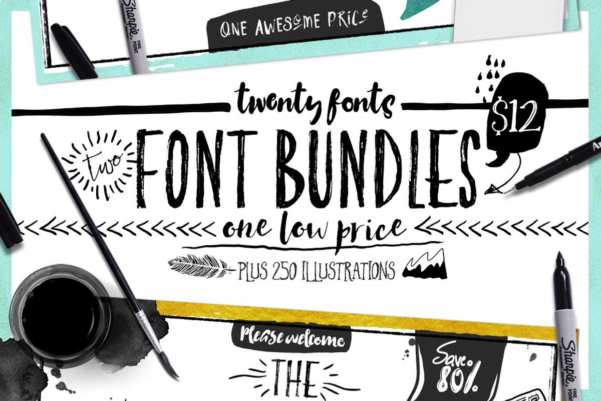 Bundle of Fonts 2 in 1 Free Download Free Download