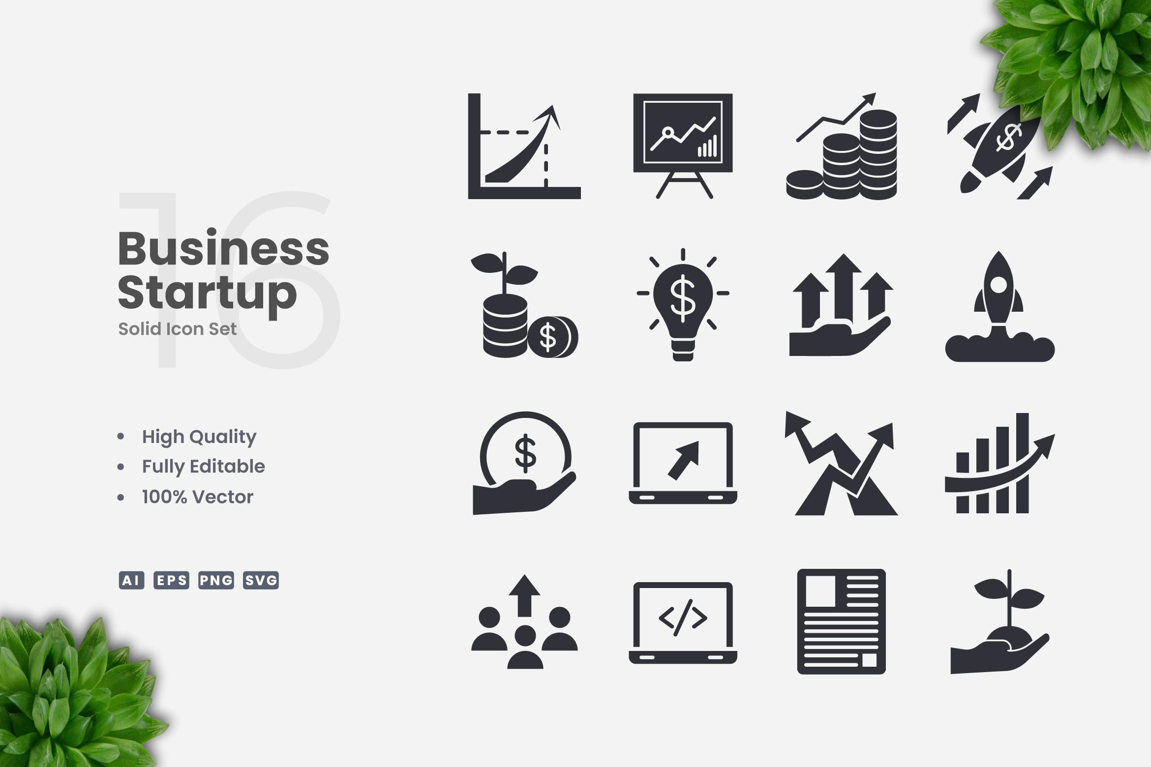 Business Startup Solid Icons Free Download