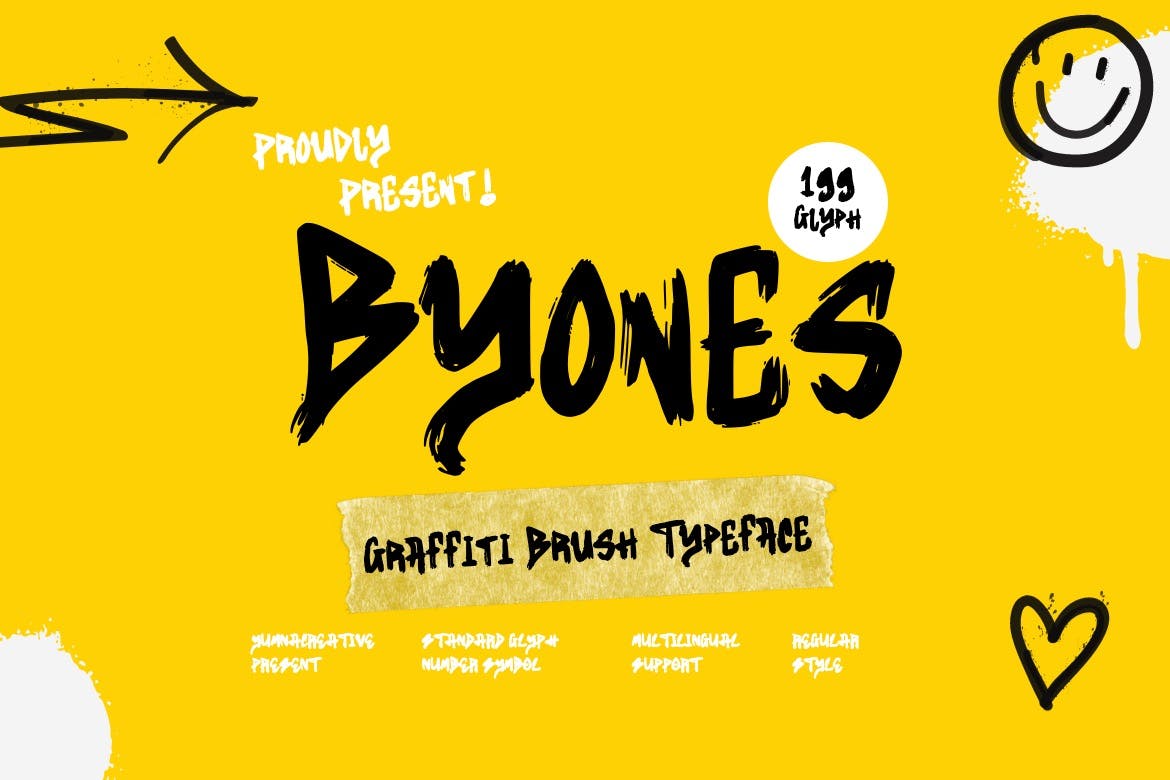 Byones - Graffiti Brush Font Free Download