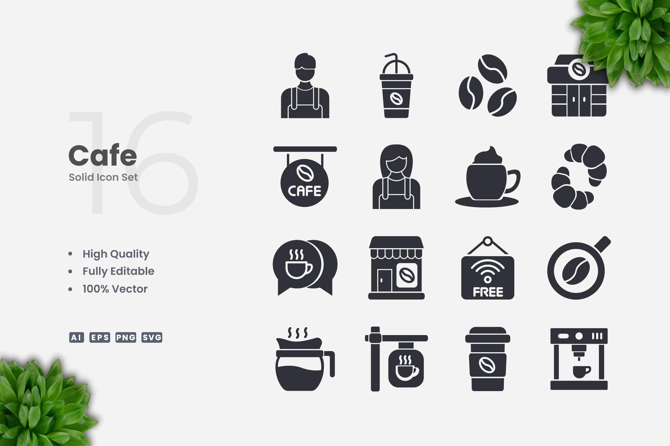 Cafe Solid Icons Free Download