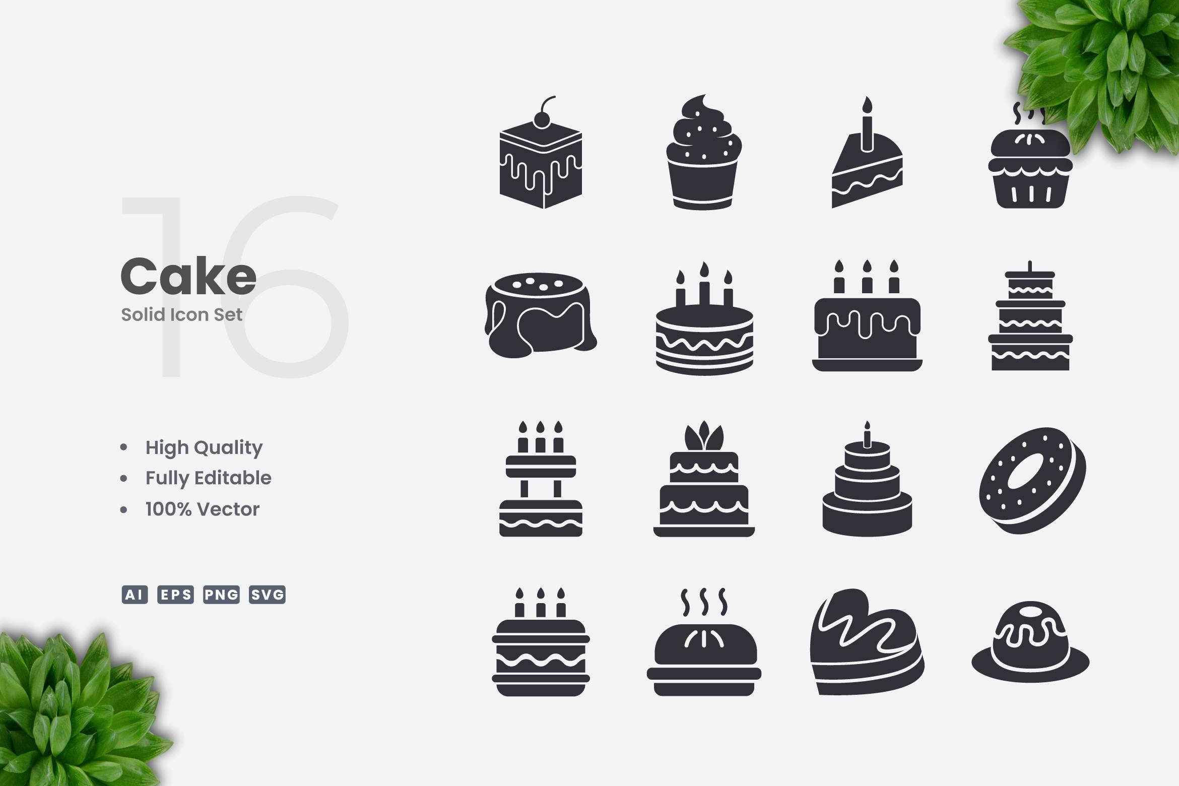 Cake Solid Icons Free Download