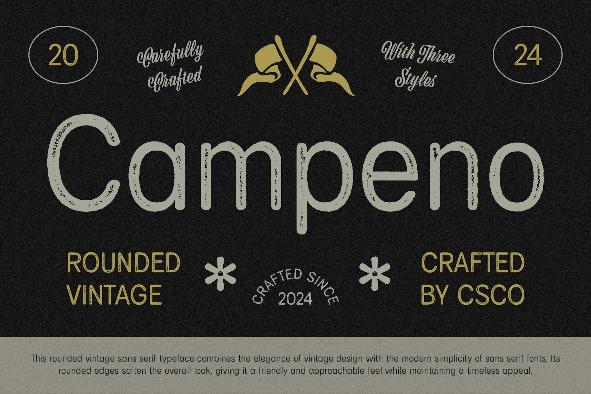 Campeno Rounded Vintage Font Free Download