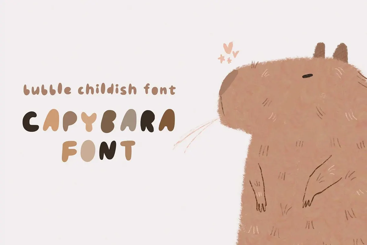 CAPYBARA FONT - BUBBLE FONT Free Download Free Download