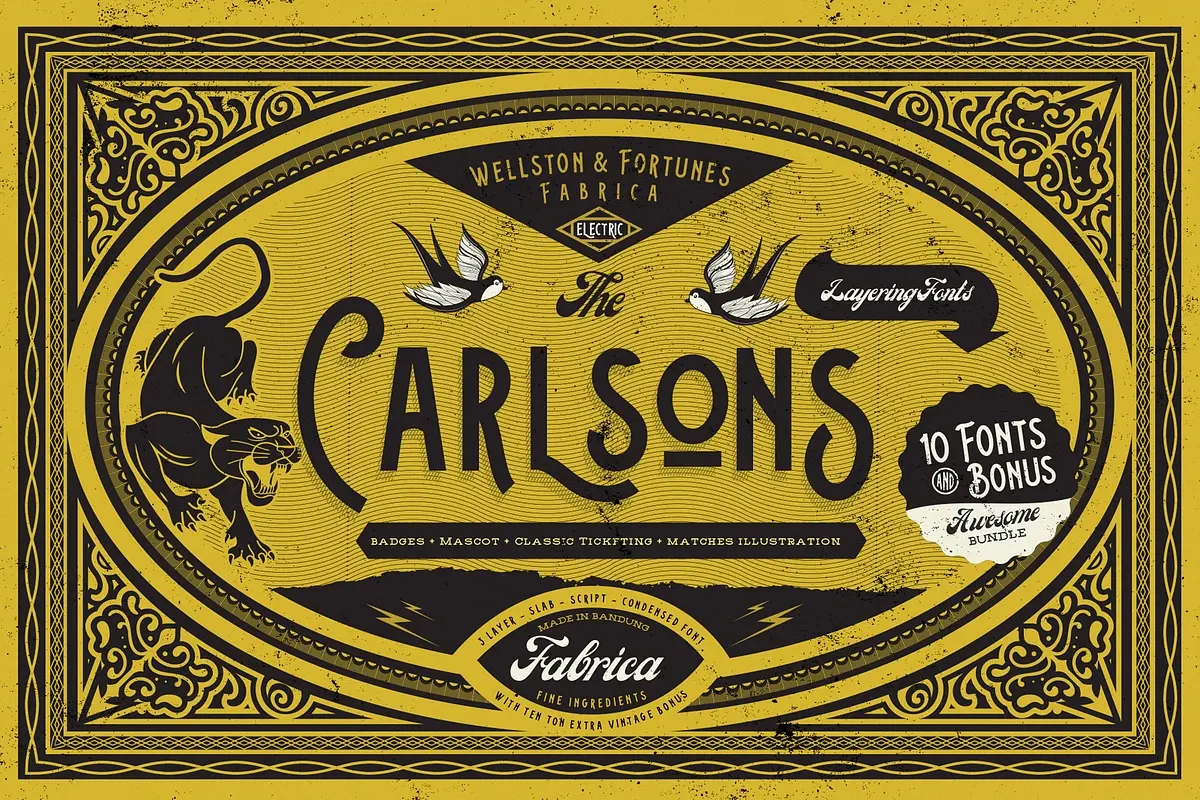 Carlsons (10 Fonts)+Extra Free Download Free Download