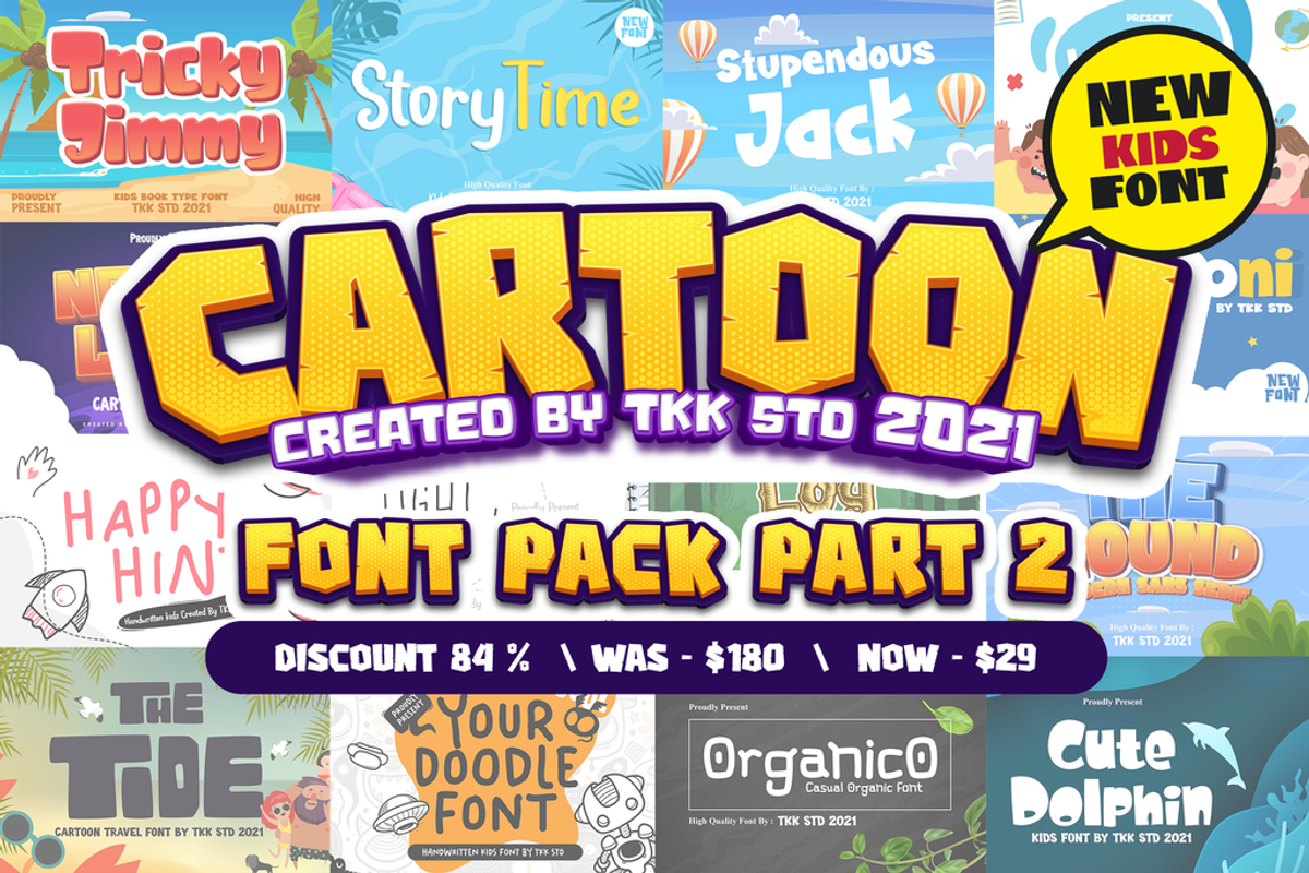 Cartoon Font Bundle V2 - SALE Free Download Free Download