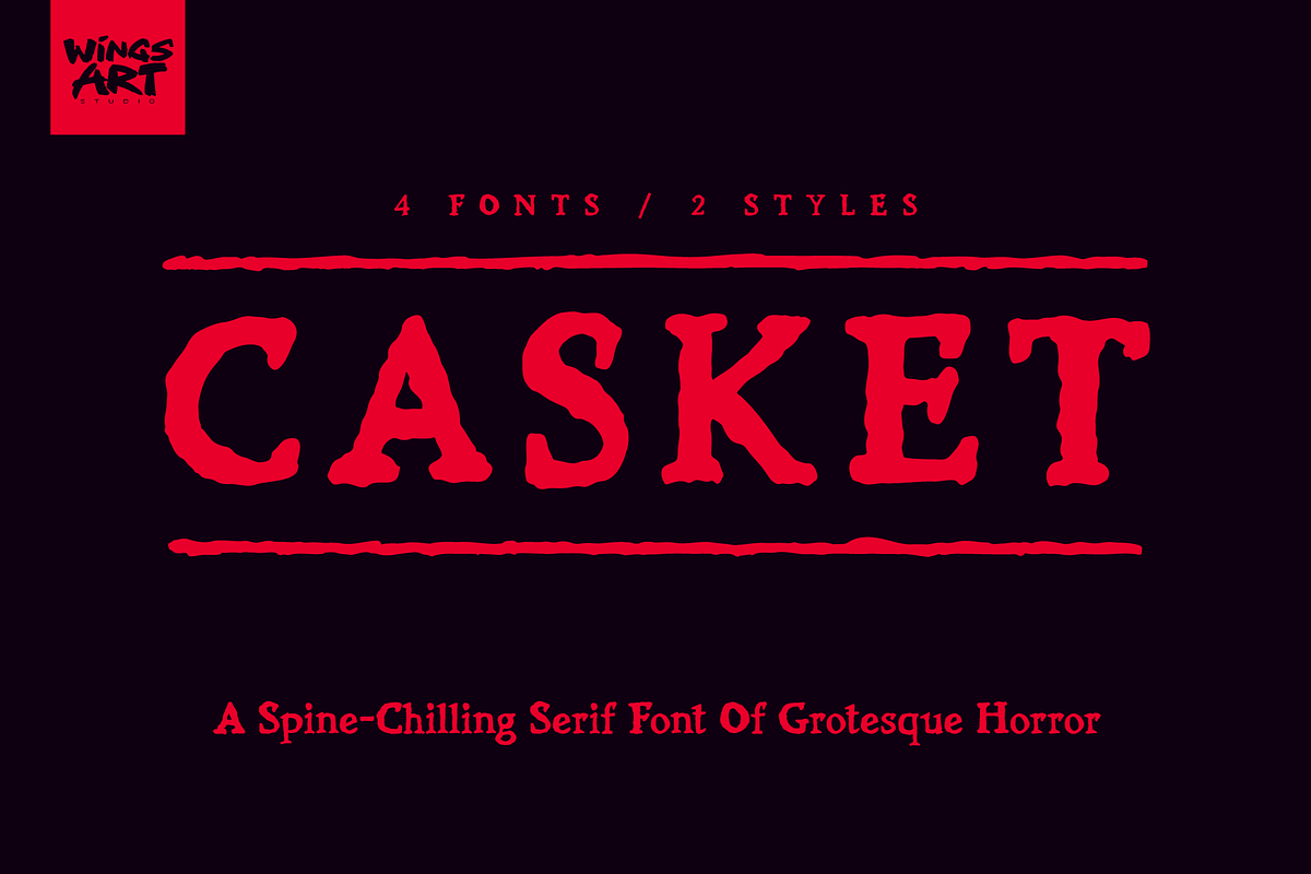 Casket - A Spine-Chilling Serif Font Free Download Free Download