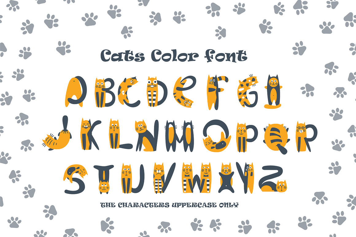 Cats Cute OTF Color Font Free Download