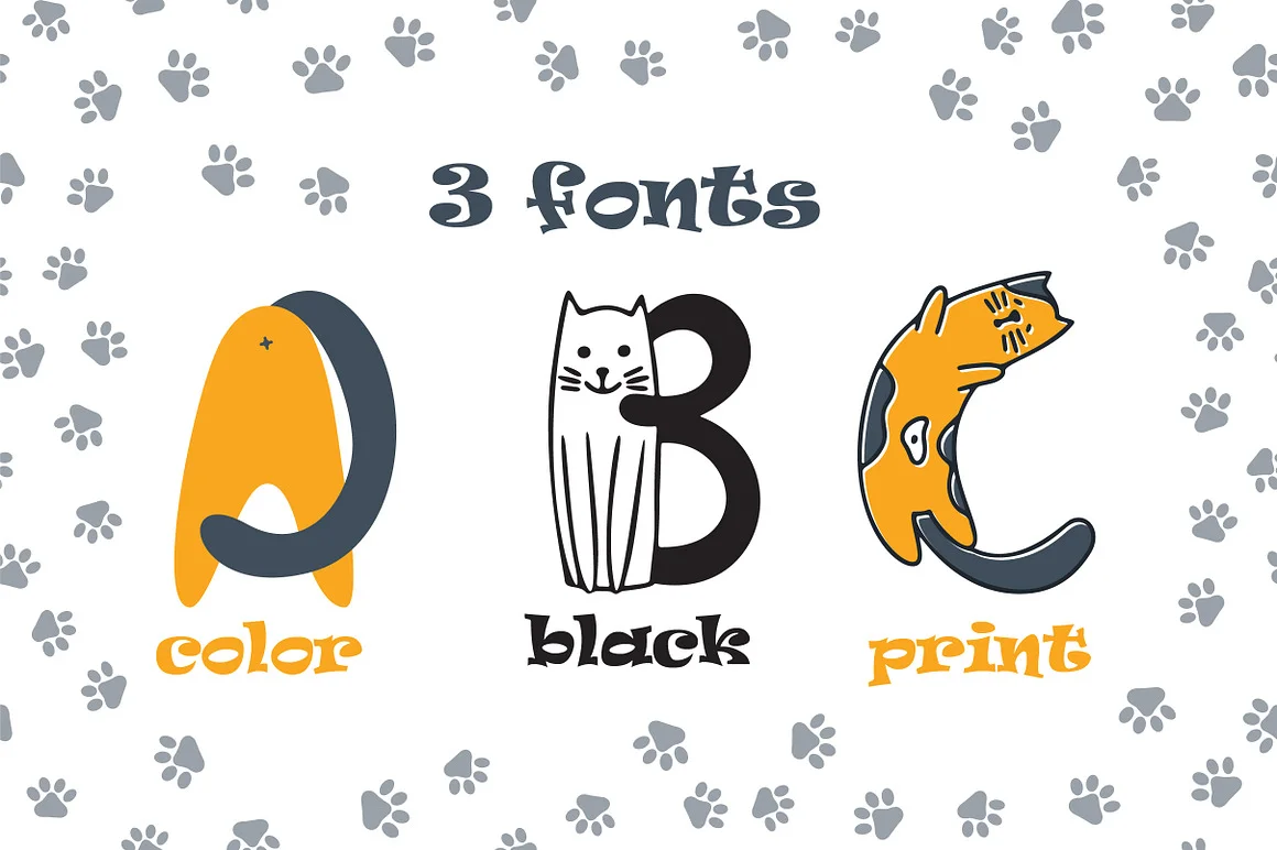 Cats Cute OTF Color Font