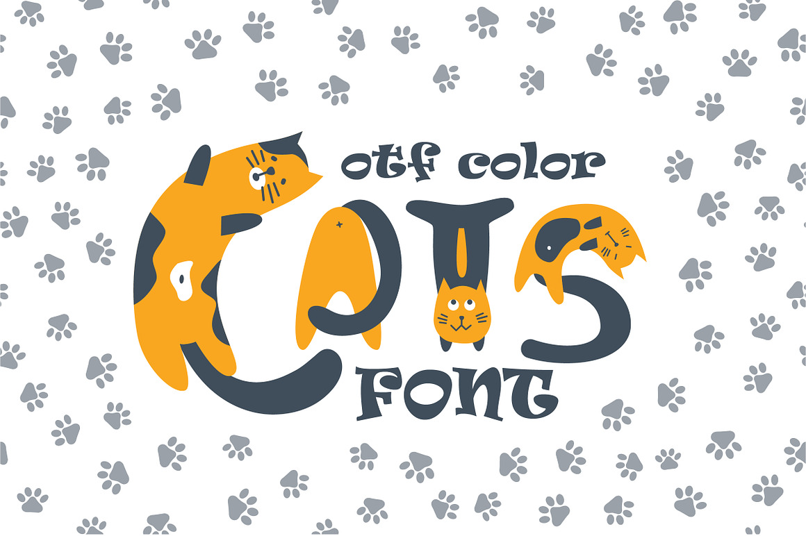 Cats Cute OTF Color Font Free Download