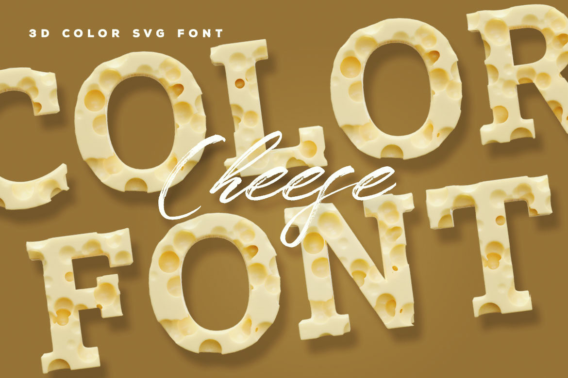 Cheese 3D Color SVG Font Free Download