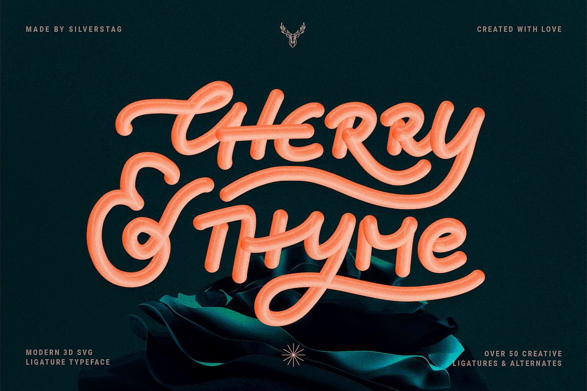 Cherry & Thyme - 3D SVG Typeface Free Download Free Download