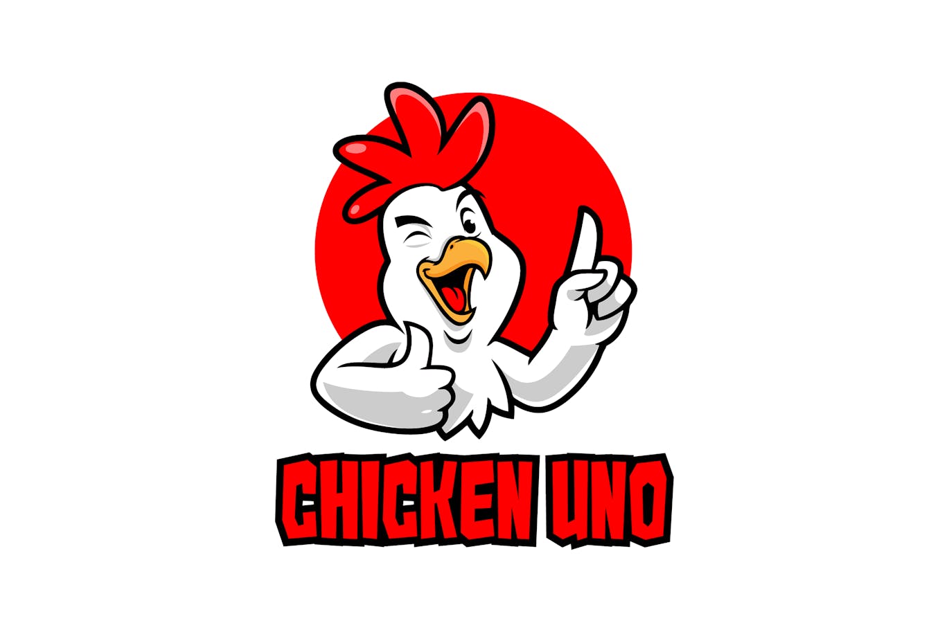 Chicken Uno Cartoon Logo Mascot Free Download