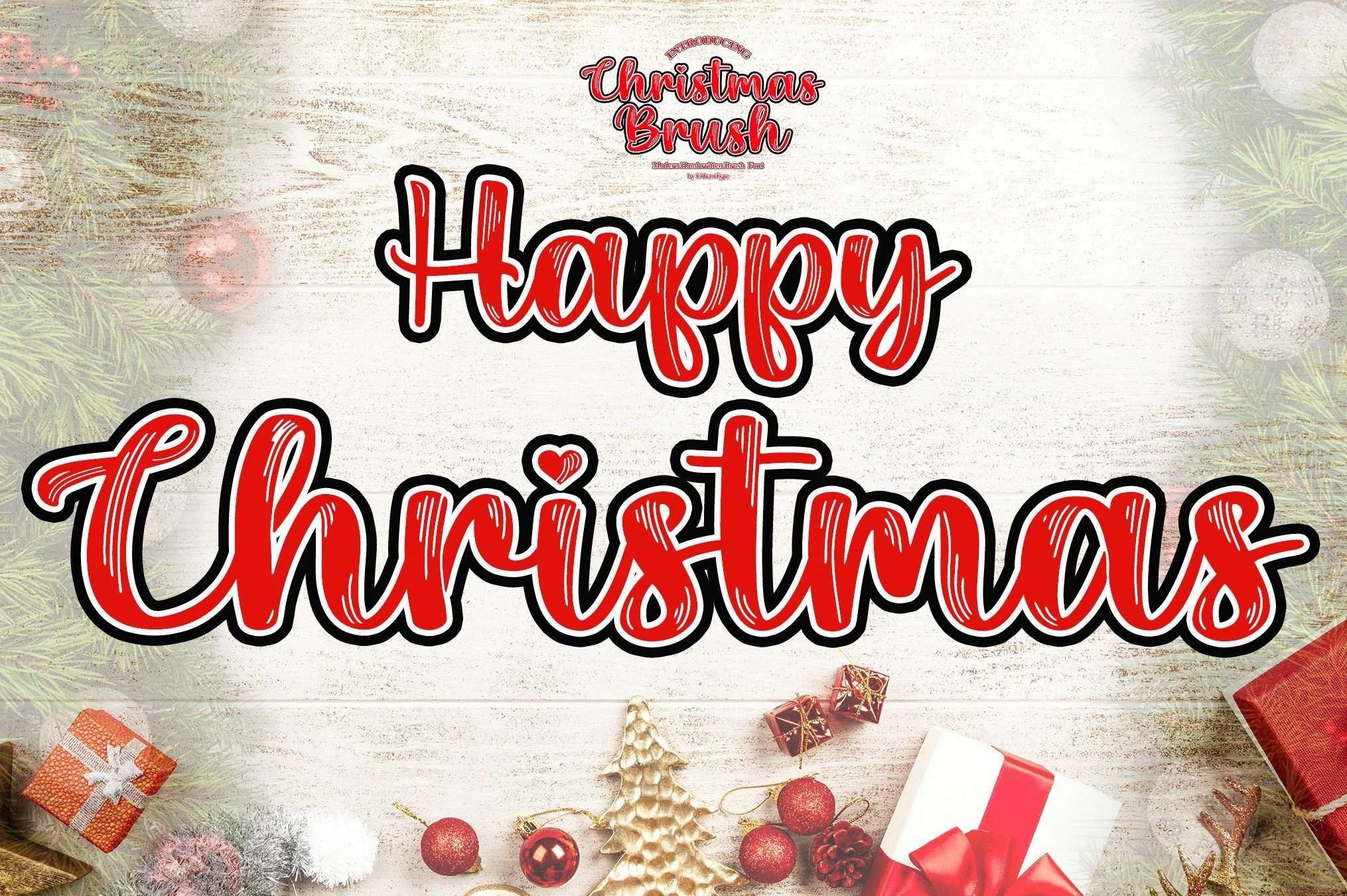 Christmas Brush Christmas Font Font