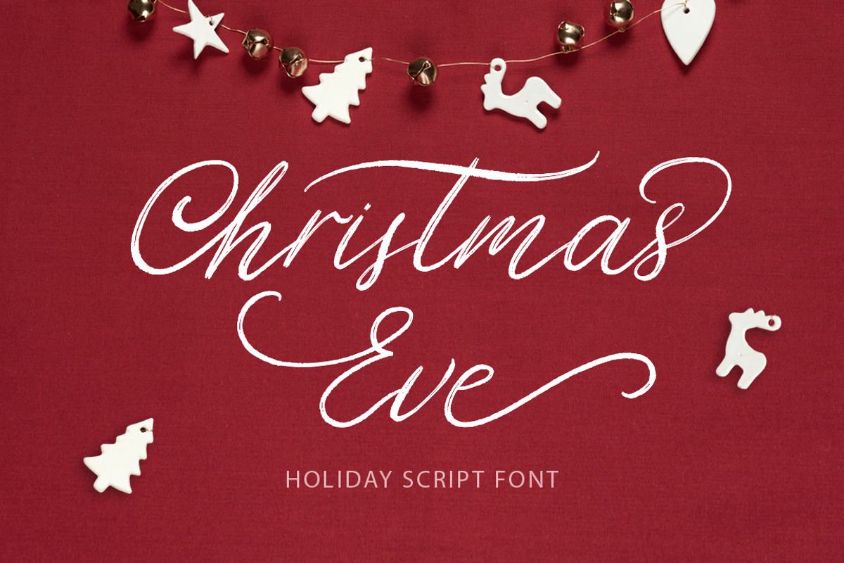 Christmas Eve. Holiday Script font. Free Download Free Download