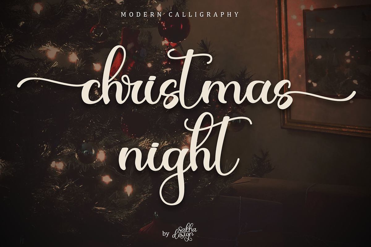 Christmas Night - Handwritten Font Free Download Free Download