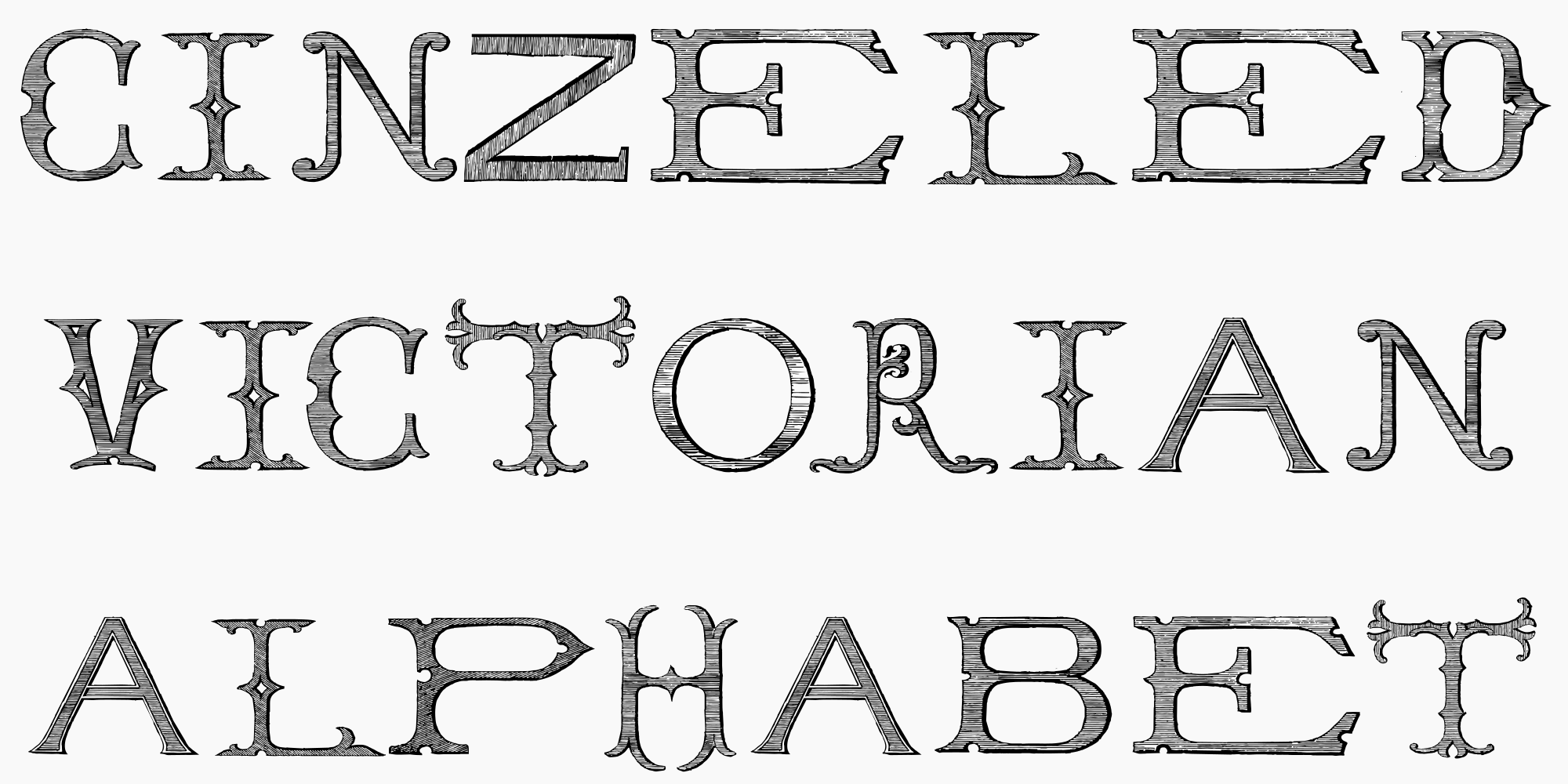 Cinzeled Victorian Alphabet Free Download Free Download