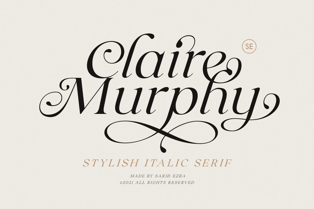 Claire Murphy - Stylish Italic Serif Free Download Free Download