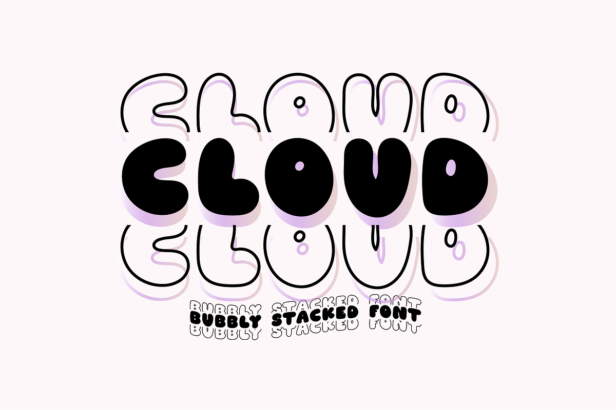 CLOUD STACKED Retro Bubbly Font Free Download Free Download