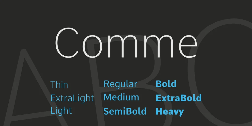 Comme Font Family Free Download