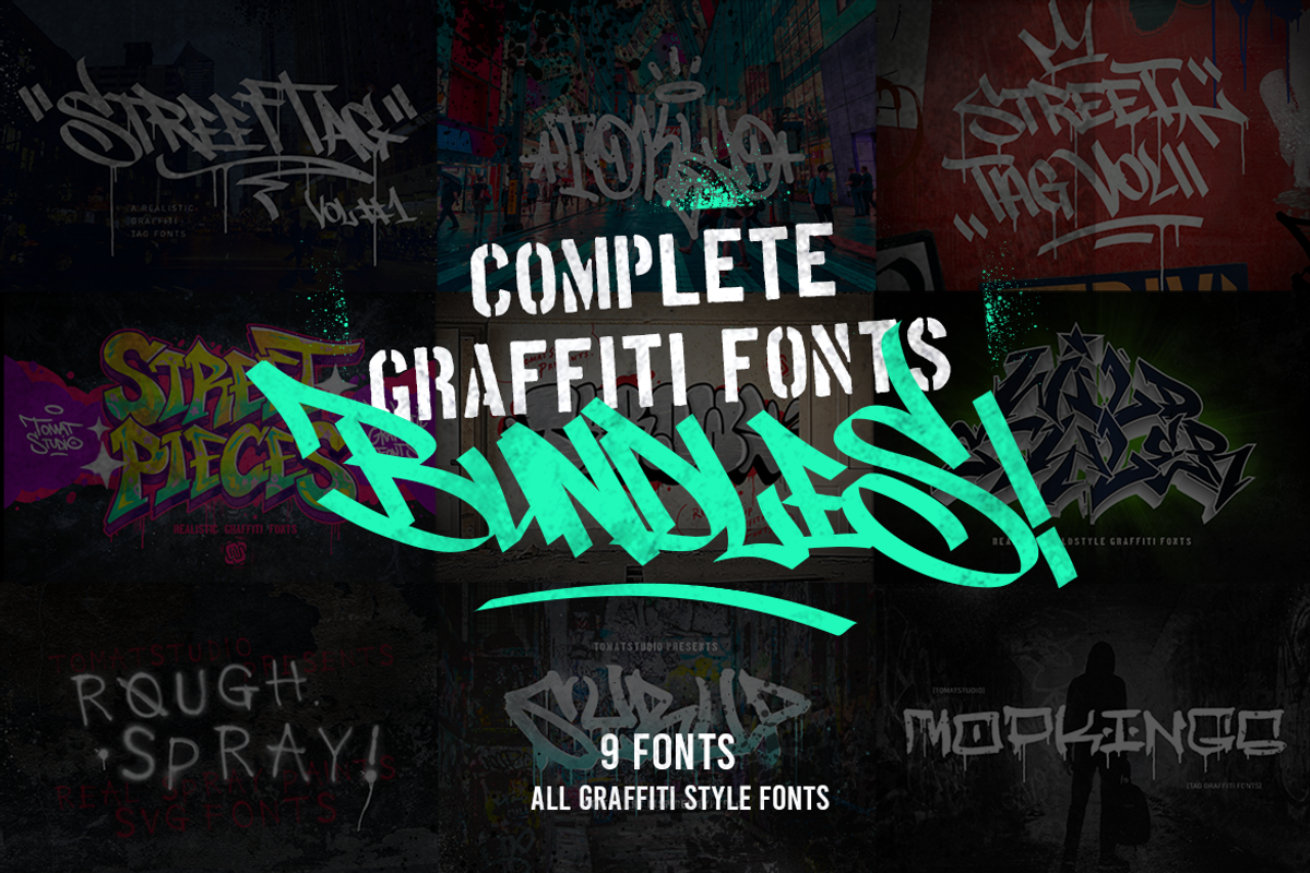 Complete Graffiti Font Bundles! Free Download Free Download