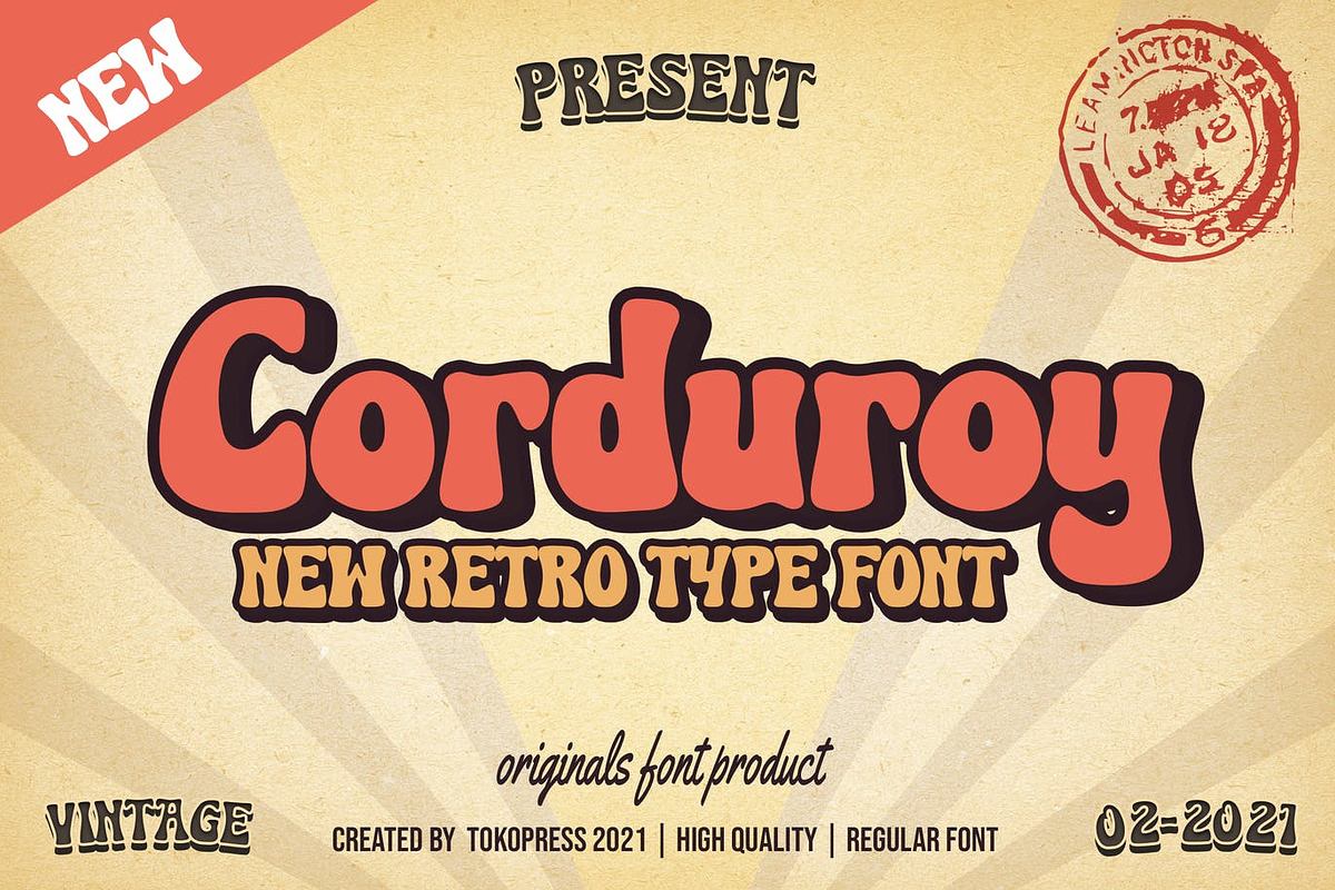 Corduroy - Classic Groovy font Free Download Free Download