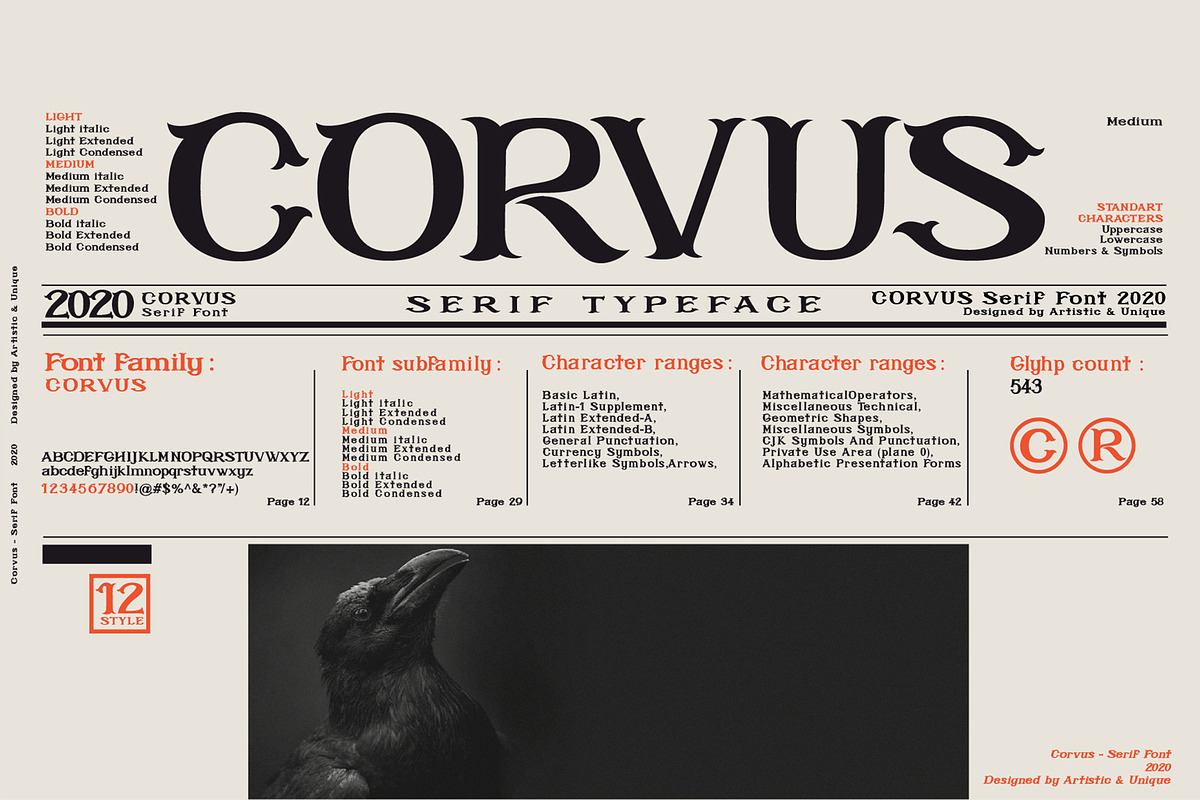 CORVUS Serif font Free Download Free Download