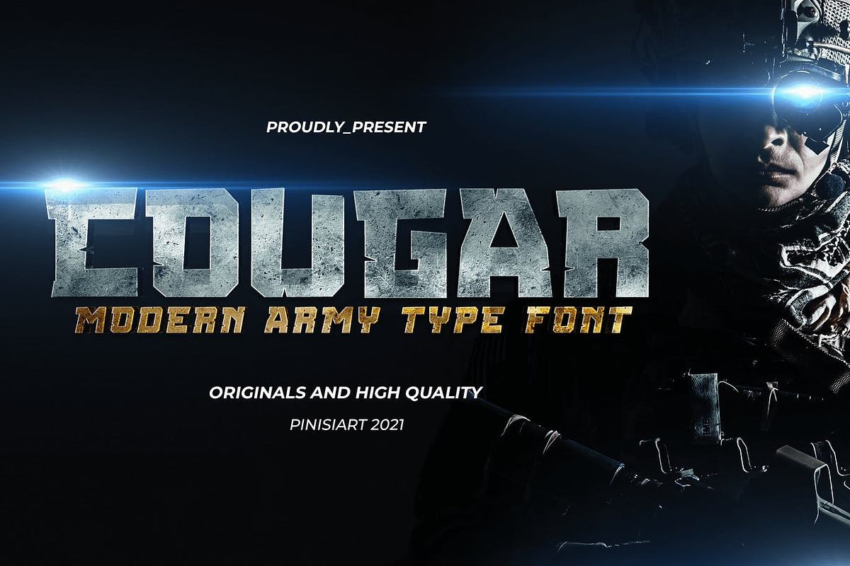 COUGAR – Modern Military Font Free Download Free Download