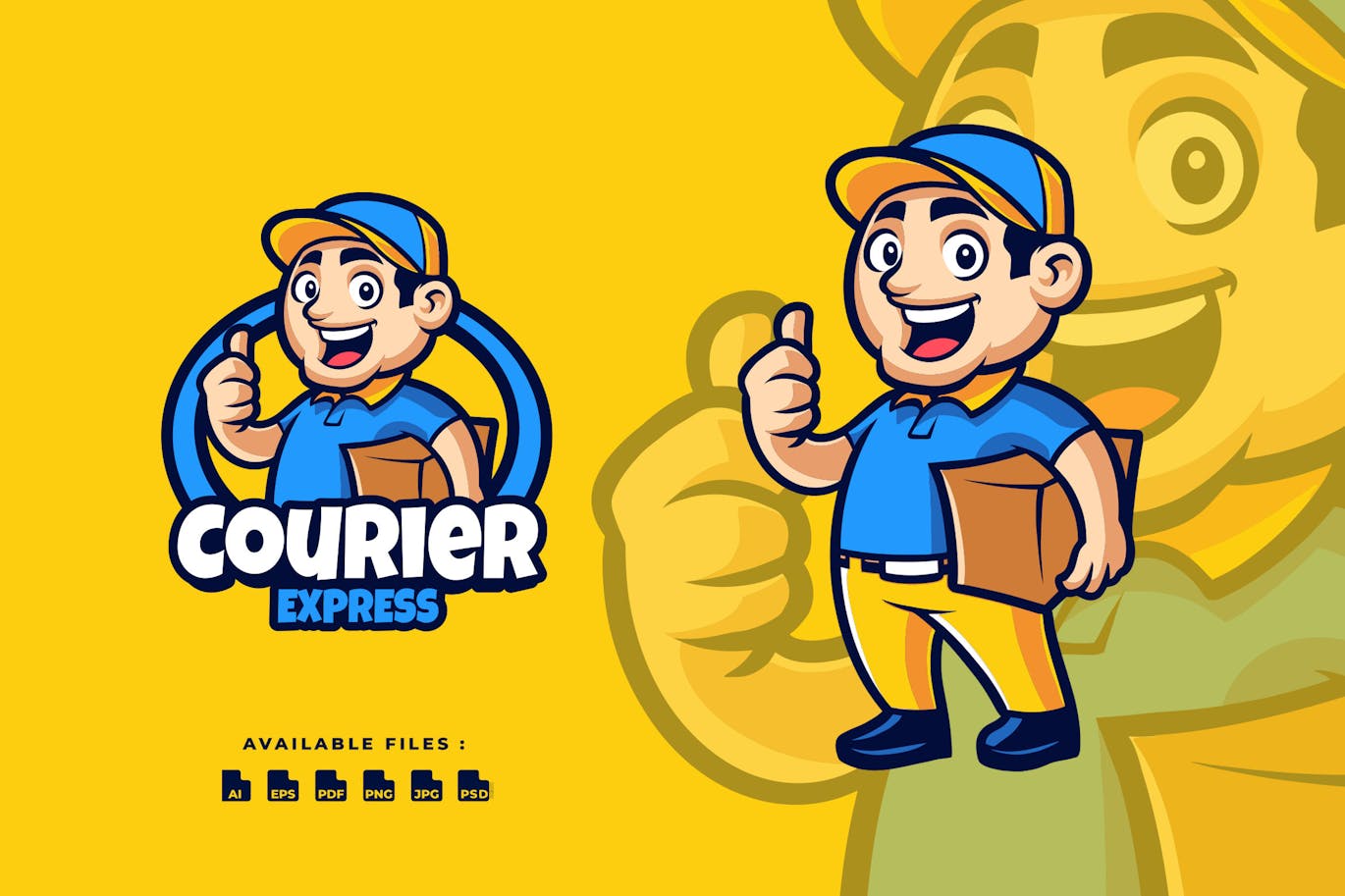 Courier Cartoon Mascot Business Logo Free Download