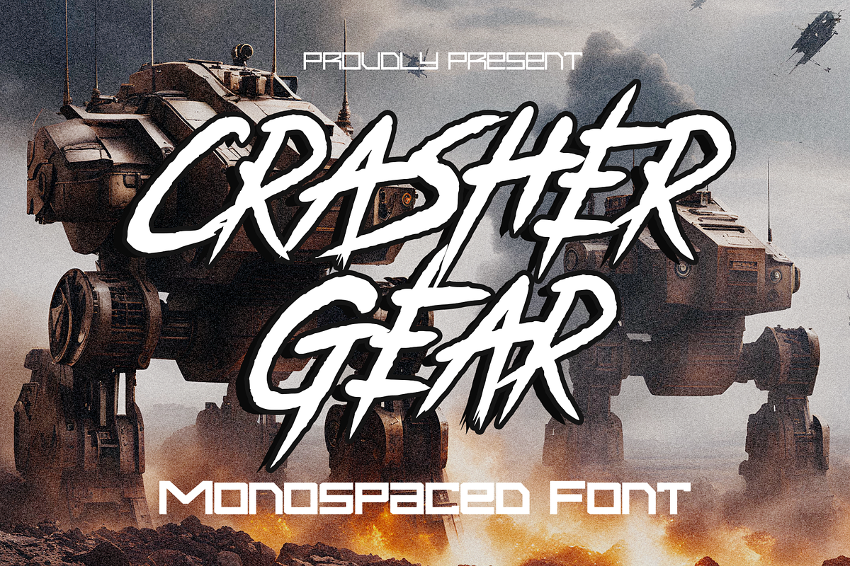 Crasher Gear-Monospaced Display Font Free Download Free Download