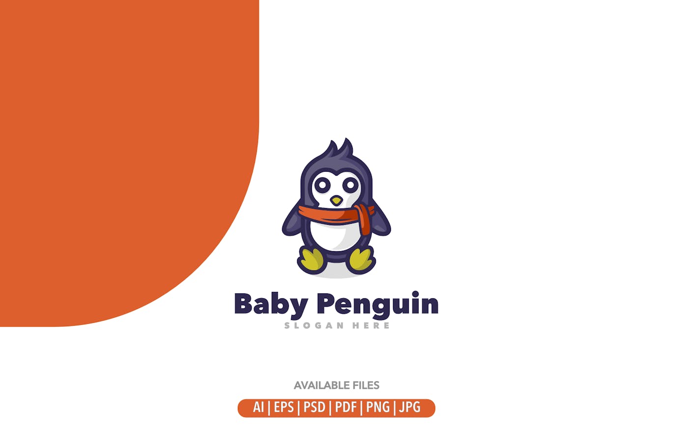 Cute Baby Penguin Logo Free Download