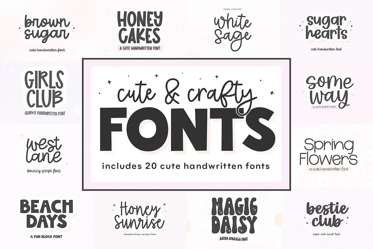 Cute Font Bundle | 20 Fonts Free Download Free Download