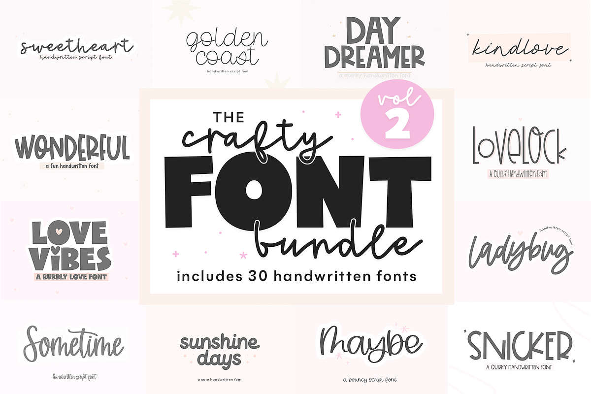 Cute Font Bundle | 30 Fonts Free Download Free Download