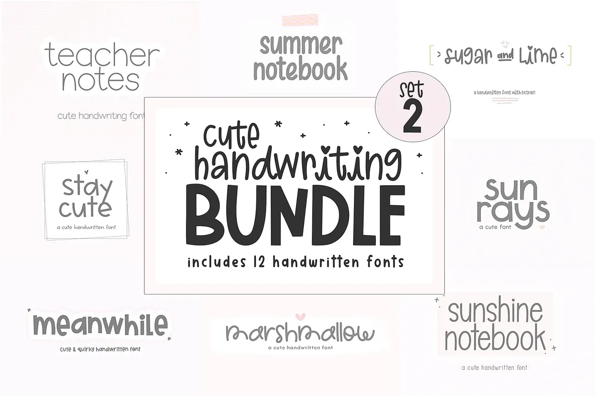 Cute Handwriting Font Bundle | 2 Free Download Free Download