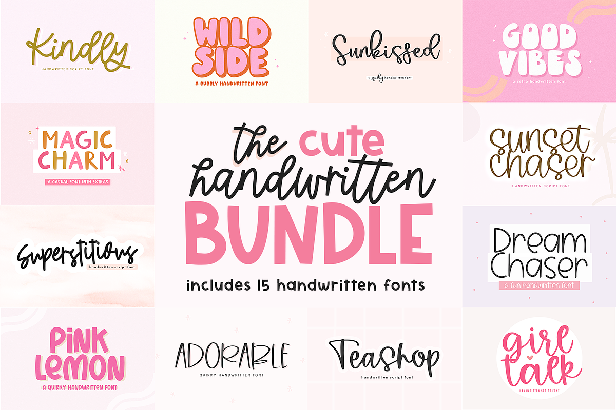 Cute Handwritten Font Bundle Free Download Free Download