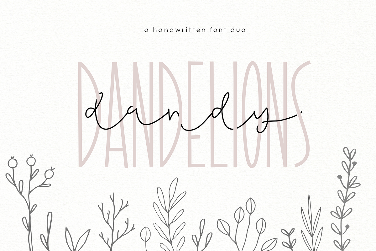 Dandy Dandelions - A Script Font Duo Free Download Free Download