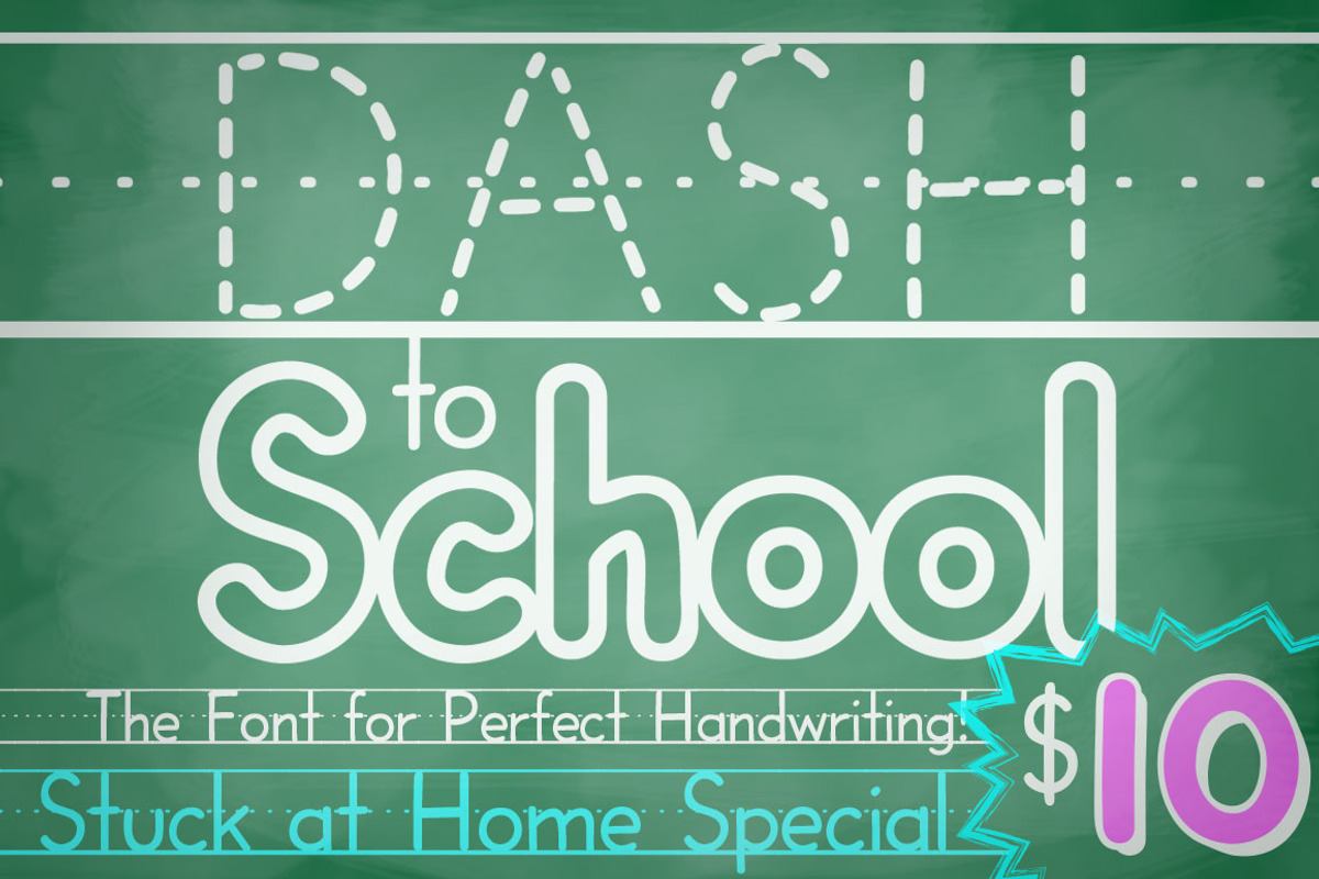 Dash to School - a handwriting font Free Download Free Download