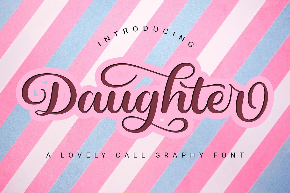 Daughter - A Lovely Calligraphy Font Free Download Free Download