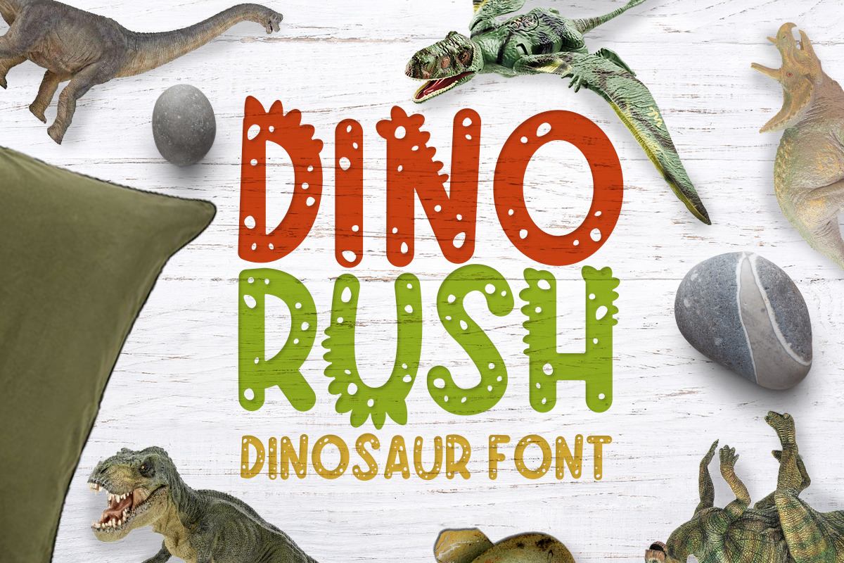 Dino rush - Dinosaur font Free Download Free Download