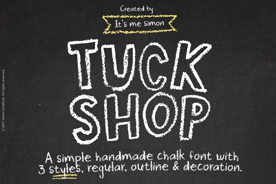 Display font Chalk board Tuck Shop Free Download