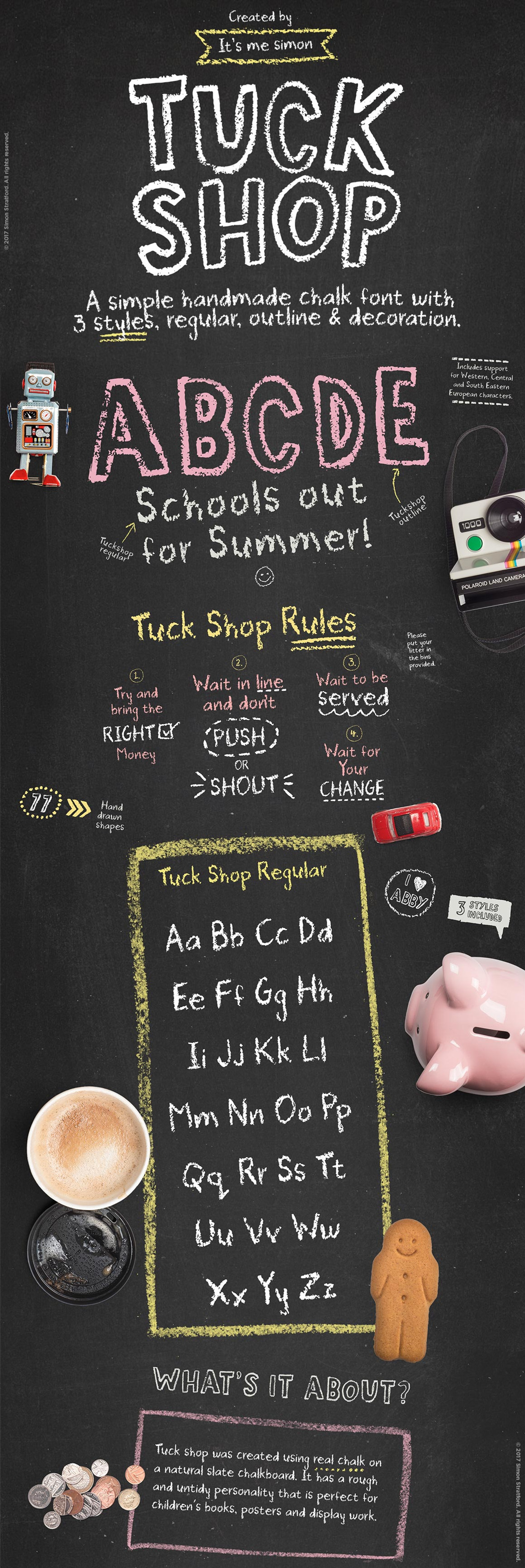 Display font Chalk board Tuck Shop Free Download