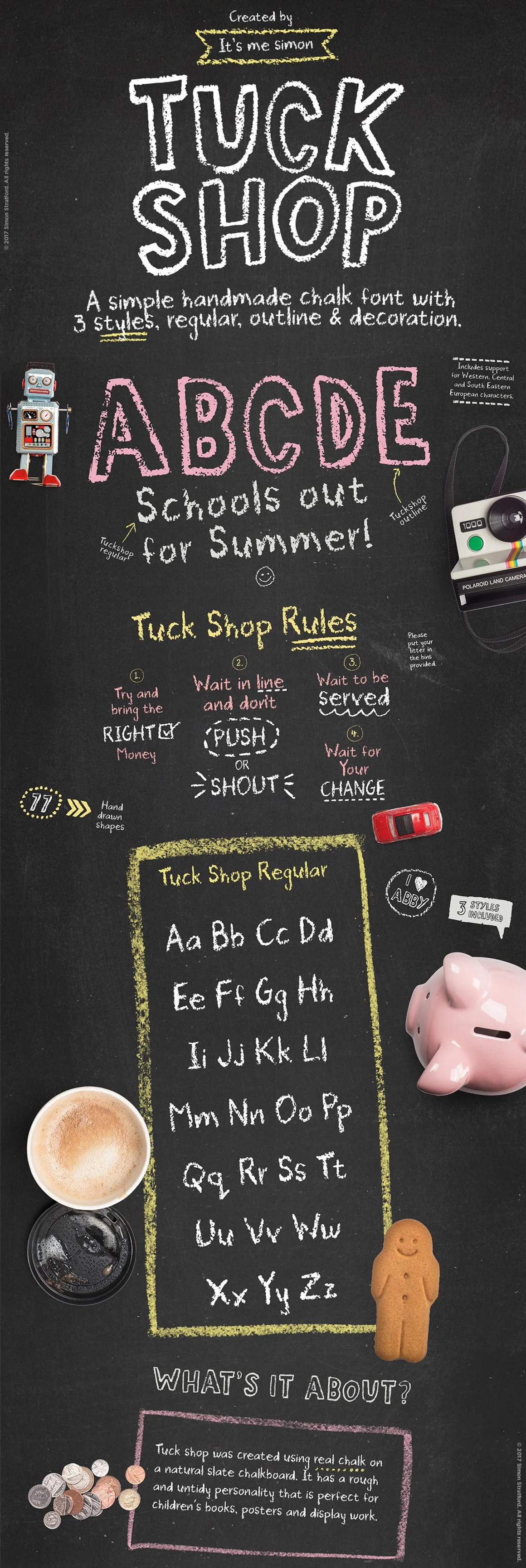 Display font Chalk board Tuck Shop