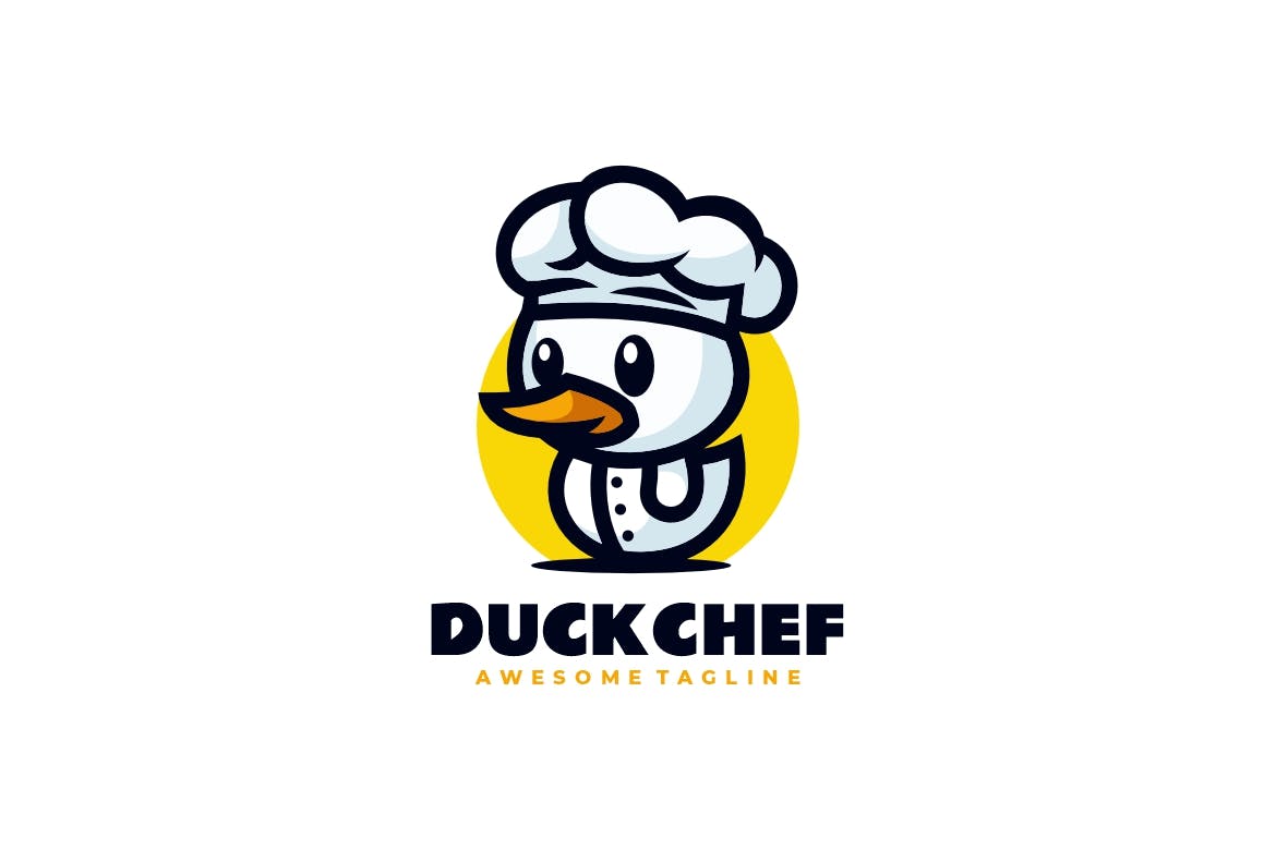 Duck Chef Mascot Cartoon Logo Free Download