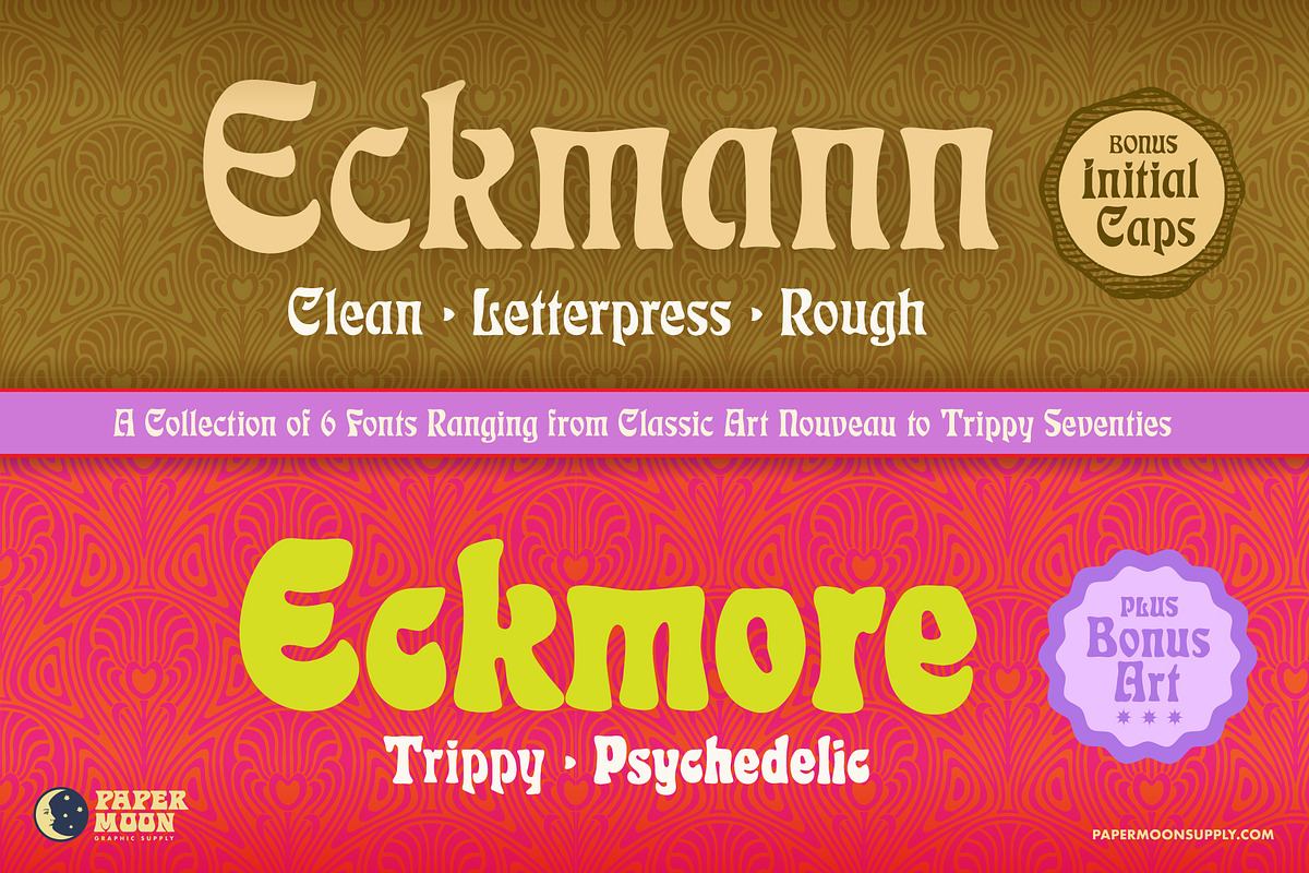 Eckmann & Eckmore Psychedelic Fonts Free Download Free Download