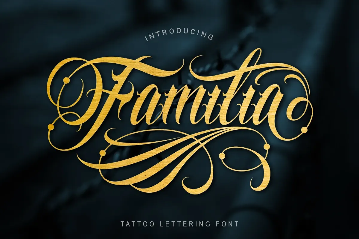 Familia Tattoo Lettering Font Free Download Free Download