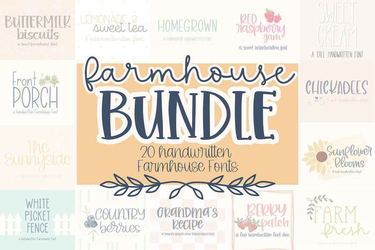 Farmhouse Handwritten Font Bundle Free Download Free Download