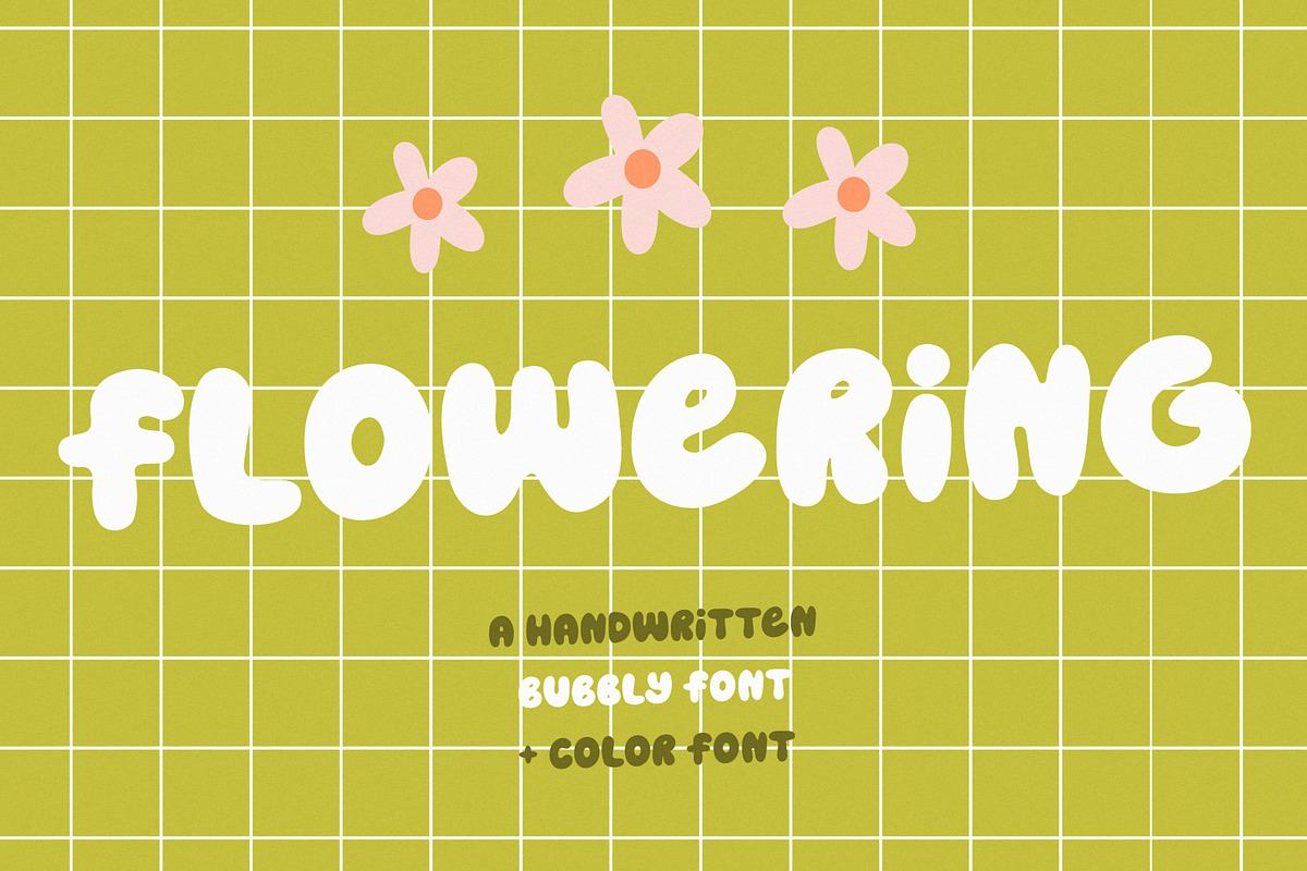 Flowering | Bubbly font Free Download Free Download