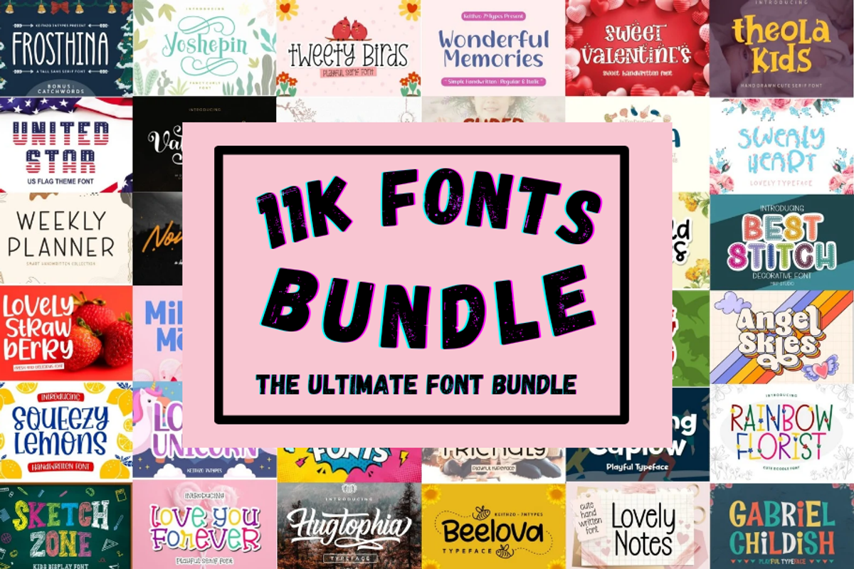 Font Bundle - 11,000 bundle font Free Download Free Download