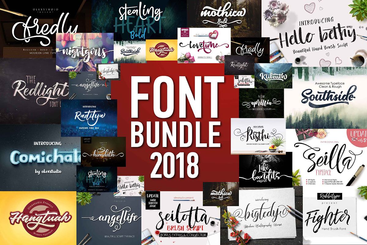 FONT BUNDLE 2018 Free Download Free Download