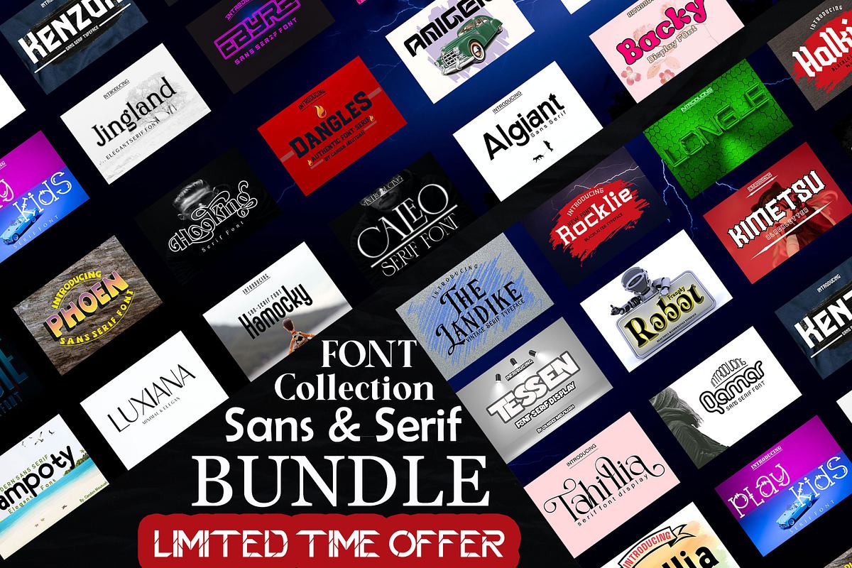 Font Collection Sans & Serif Bundles Free Download Free Download