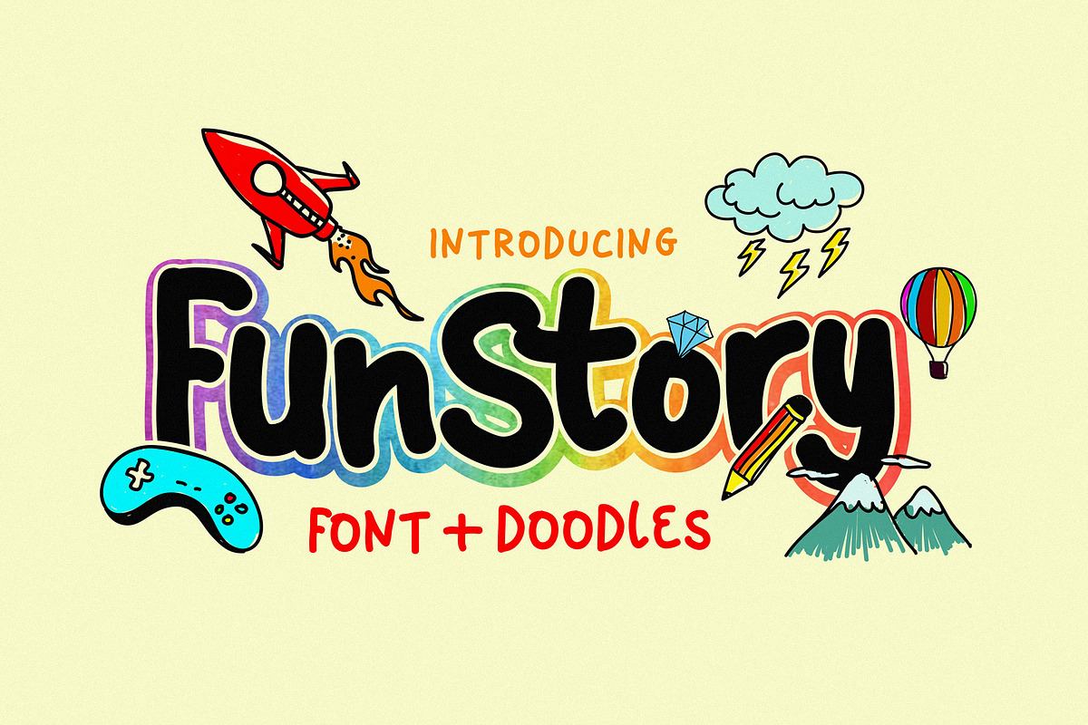 Fun Story Font + 60 Illustration Free Download Free Download